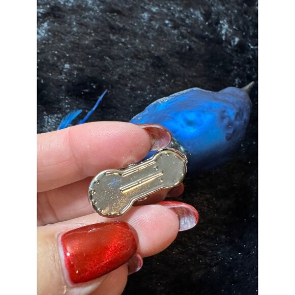 Vintage Blue Bird Clip-On Ornament With Glitter Accents & Feather Tail - Picture 7 of 10